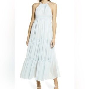 Chelsea28 Light Blue Midi Dress gender reveal or baby shower